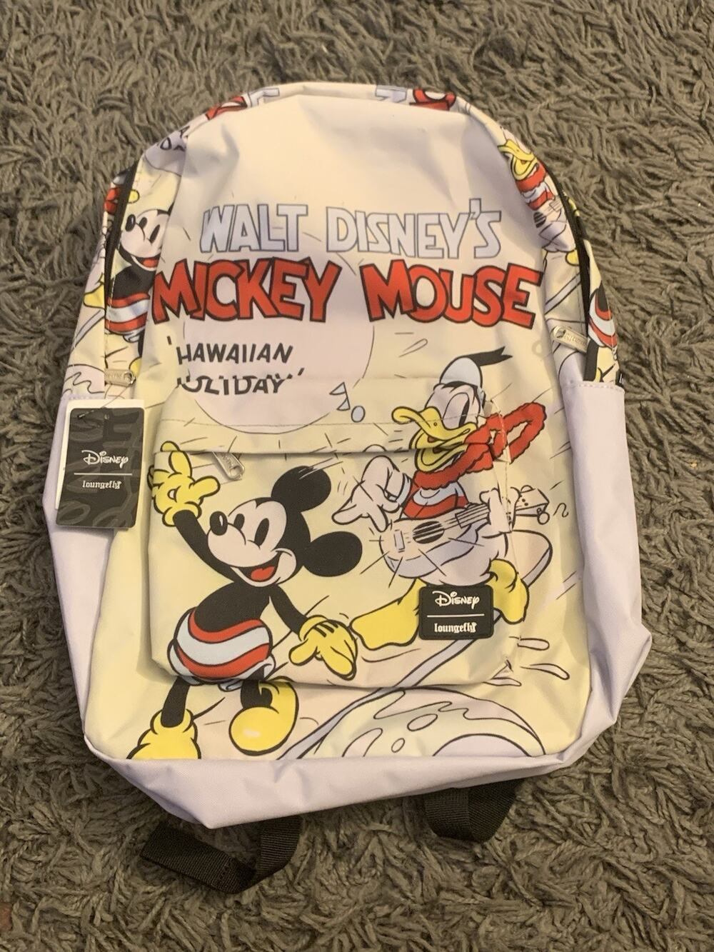 New Loungefly Hawaiian Holiday Mickey Mouse Donald Duck Backpack Disney Nylon